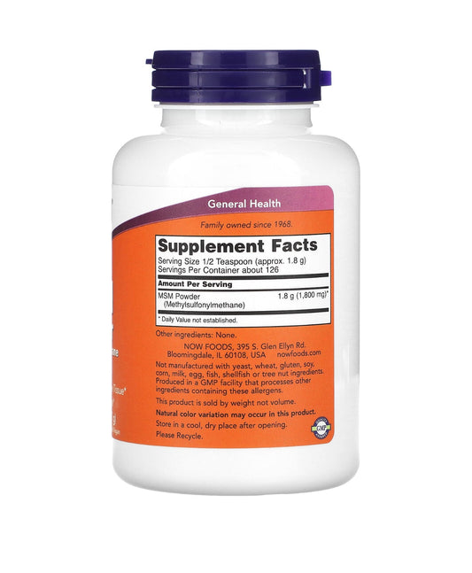 NOW MSM Powder (Methylsulfonylmethane) | Joint Health | 8oz / 227g - Ome's Beauty Mart