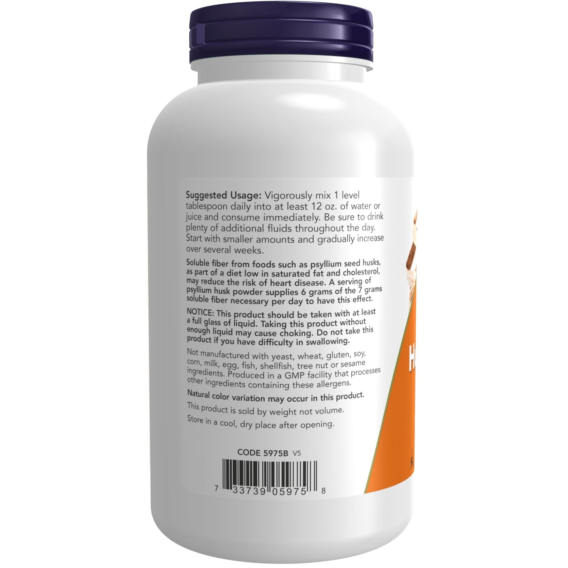 NOW Psyllium Husk Powder Soluble Fiber, 12oz/340g Exp 07/2026 - Ome's Beauty Mart