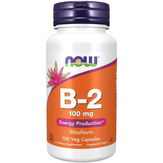 NOW Vitamin B-2 (Riboflavin) 100 mg | Energy Production | 100 Veg Capsules - Ome's Beauty Mart