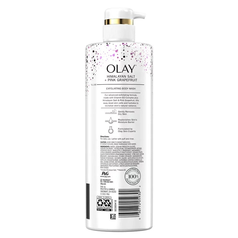 Olay Exfoliating & Revitalizing Body Wash, Himalayan Salt & Pink Grapefruit 20 fl oz - Ome's Beauty Mart