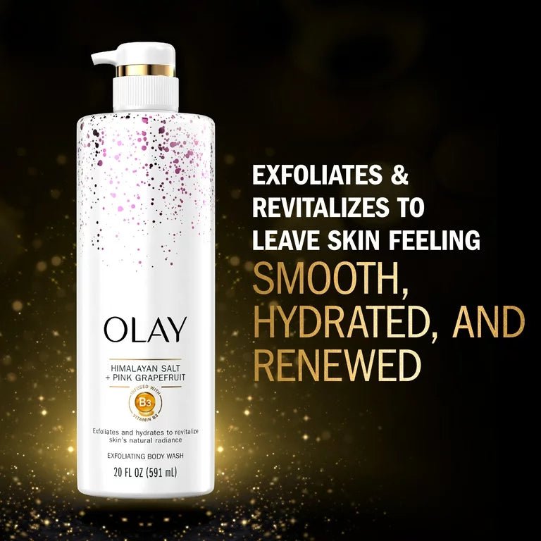 Olay Exfoliating & Revitalizing Body Wash, Himalayan Salt & Pink Grapefruit 20 fl oz - Ome's Beauty Mart