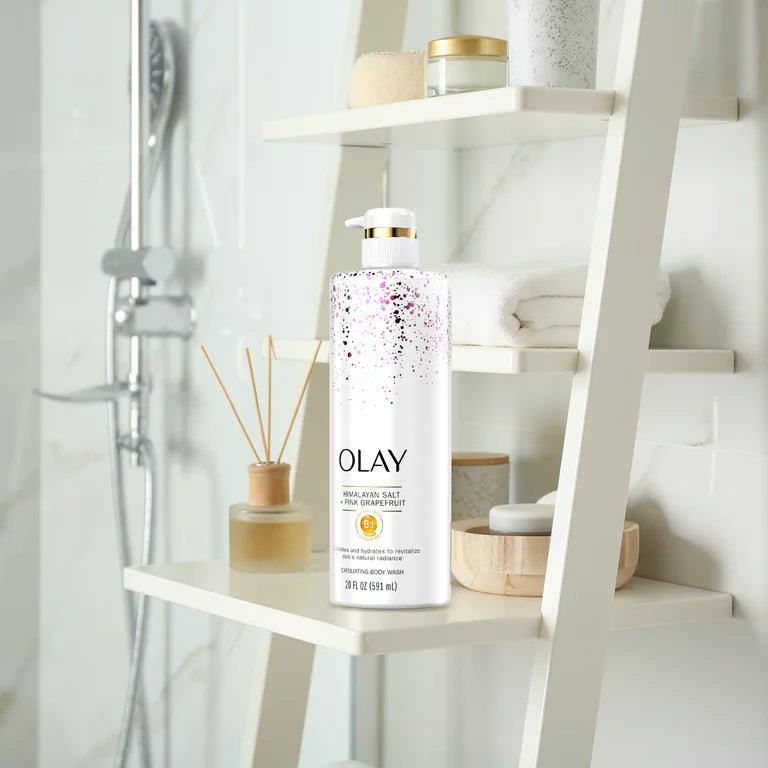 Olay Exfoliating & Revitalizing Body Wash, Himalayan Salt & Pink Grapefruit 20 fl oz - Ome's Beauty Mart