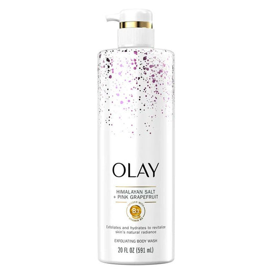 Olay Exfoliating & Revitalizing Body Wash, Himalayan Salt & Pink Grapefruit 20 fl oz - Ome's Beauty Mart