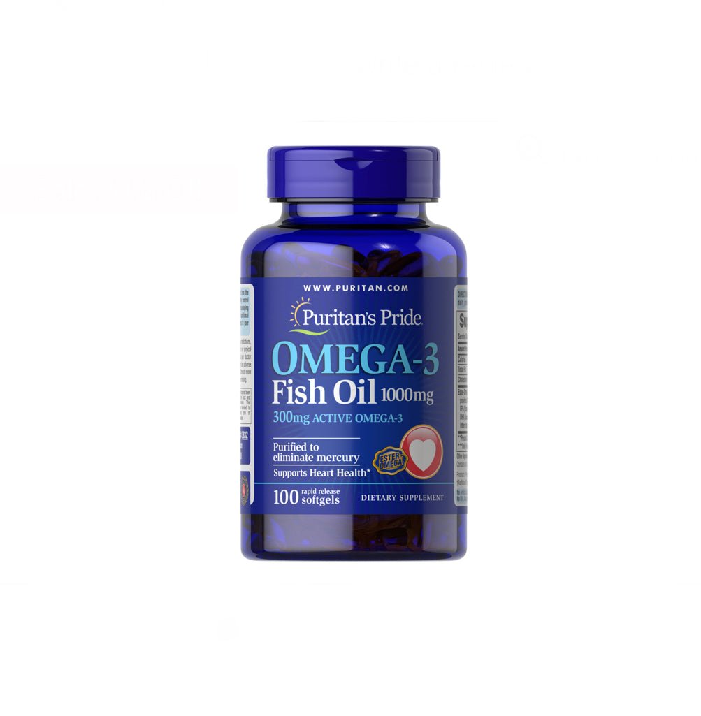 Puritans Pride Omega-3 Fish Oil Rapid Release Softgels, 1000 Mg, 100 Ct - Ome's Beauty Mart