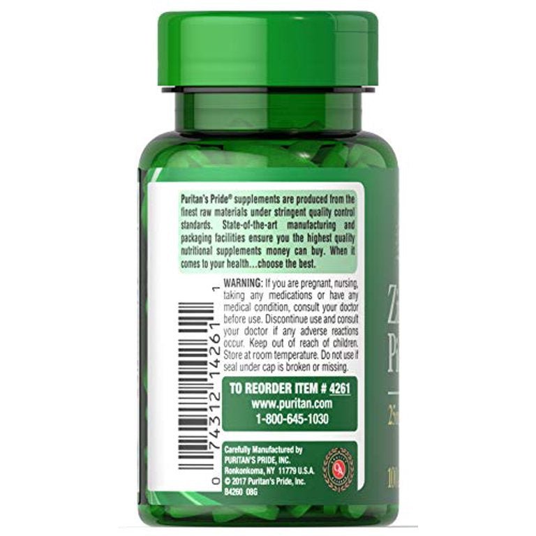 Puritan's Pride Zinc Picolinate 25 mg - Ome's Beauty Mart