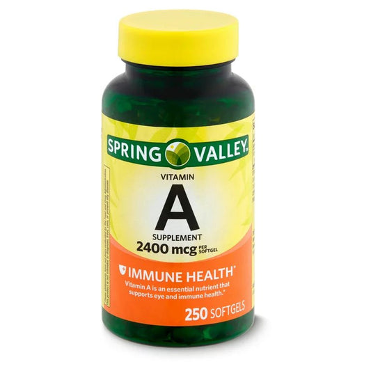 Spring Valley Vitamin A Supplement, 2400 mcg, 250 count - Ome's Beauty Mart