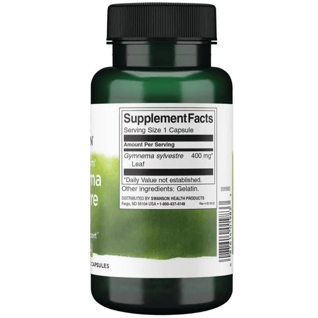 Swanson Full Spectrum Gymnema Sylvestre Leaf 100mg 400 Capsules - Ome's Beauty Mart