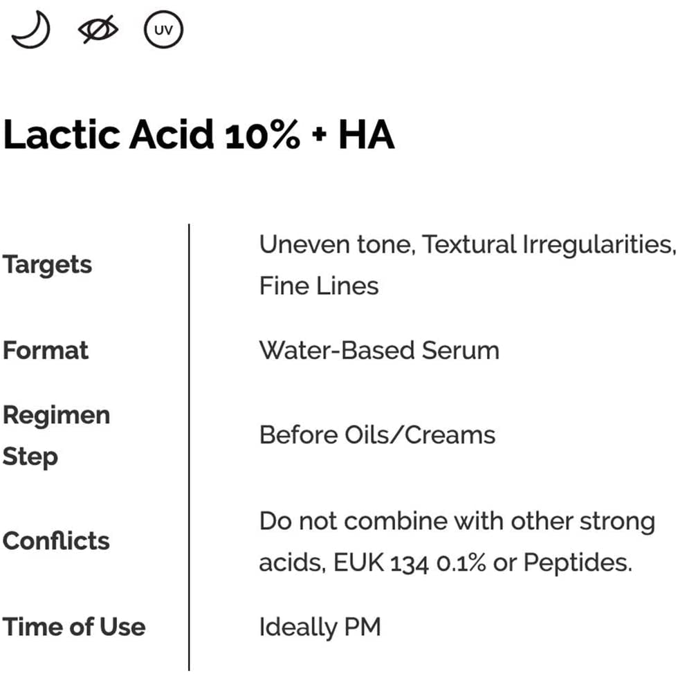THE ORDINARY LACTIC ACID 10% + HA 2% 30ML - Ome's Beauty Mart