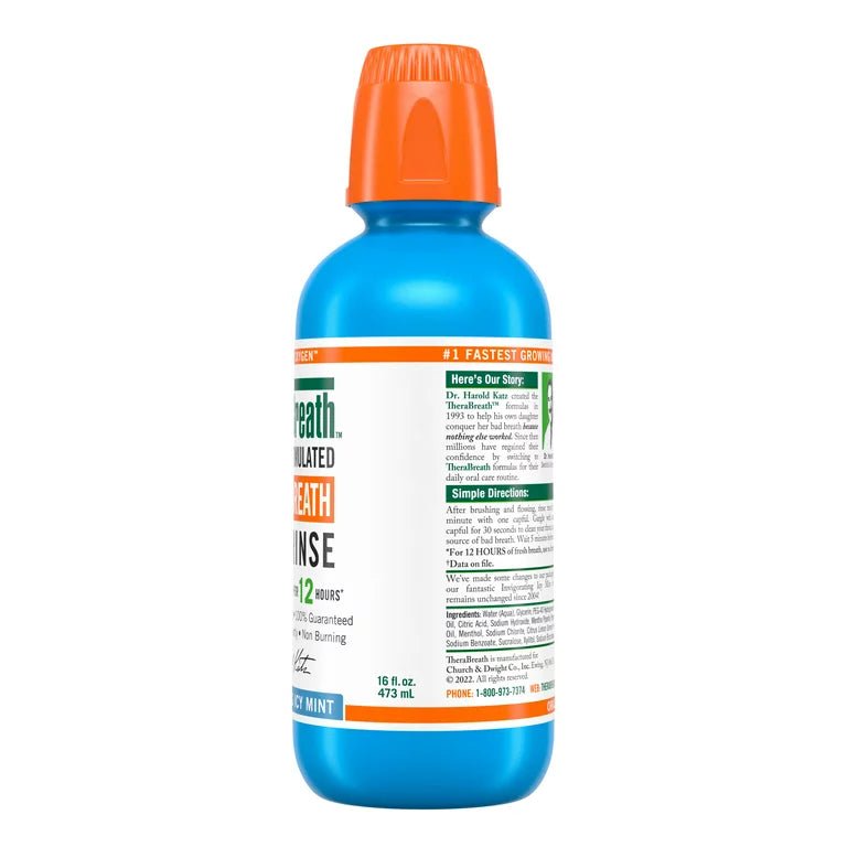 Therabreath Mouth Rinse Icy Mint 16 oz 473ml - Ome's Beauty Mart