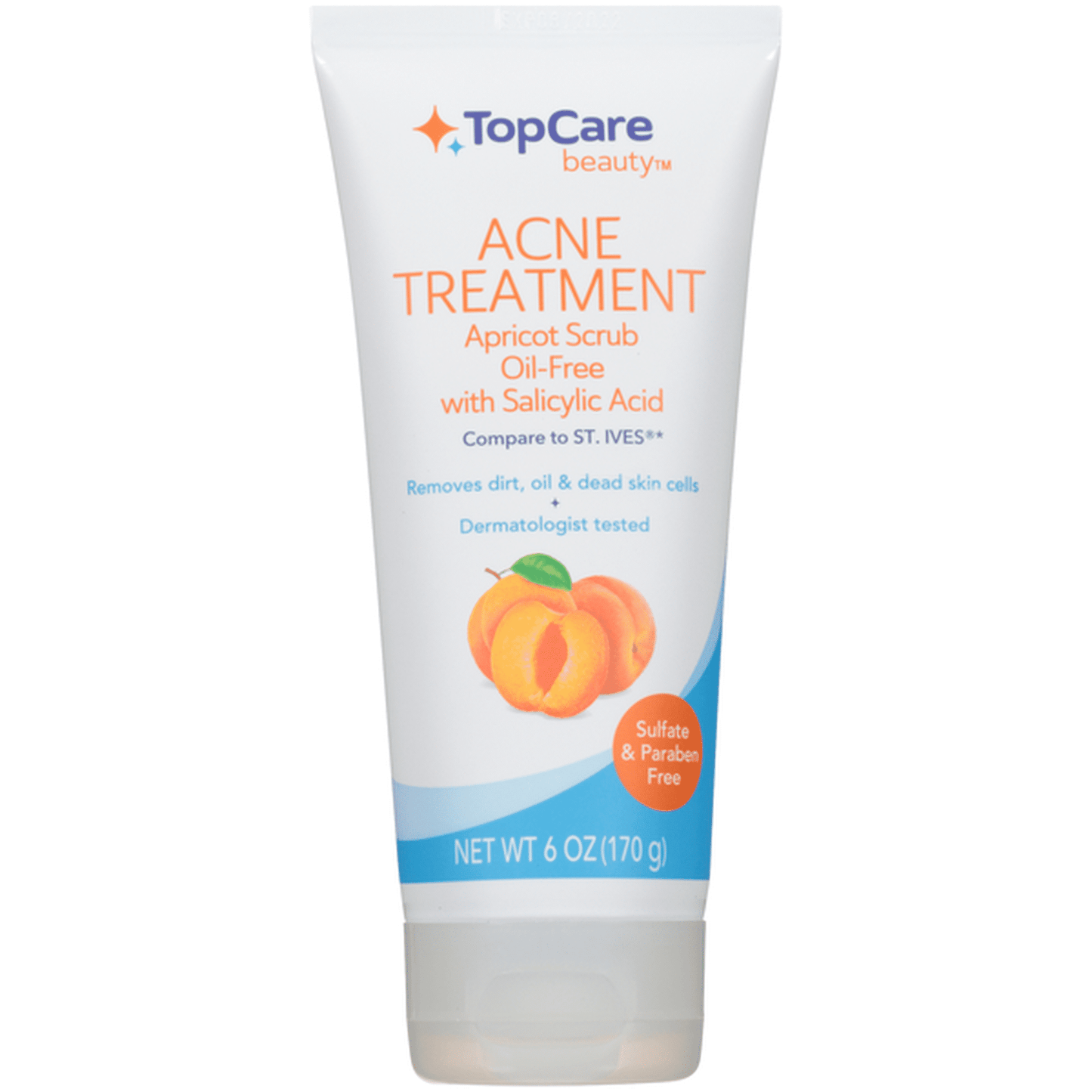 TopCare Beauty Acne Treatment Apricot Scrub with Salicylic Acid | Face & Body Scrub | 6oz/170g Exp 10/2025