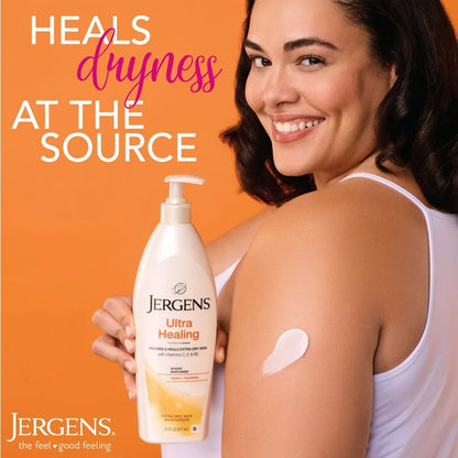 Jergens Ultra Healing Hand and Body Lotion | Extra Dry Skin Moisturizer | With Vitamins C, E, B5 | 21 oz/621 ml