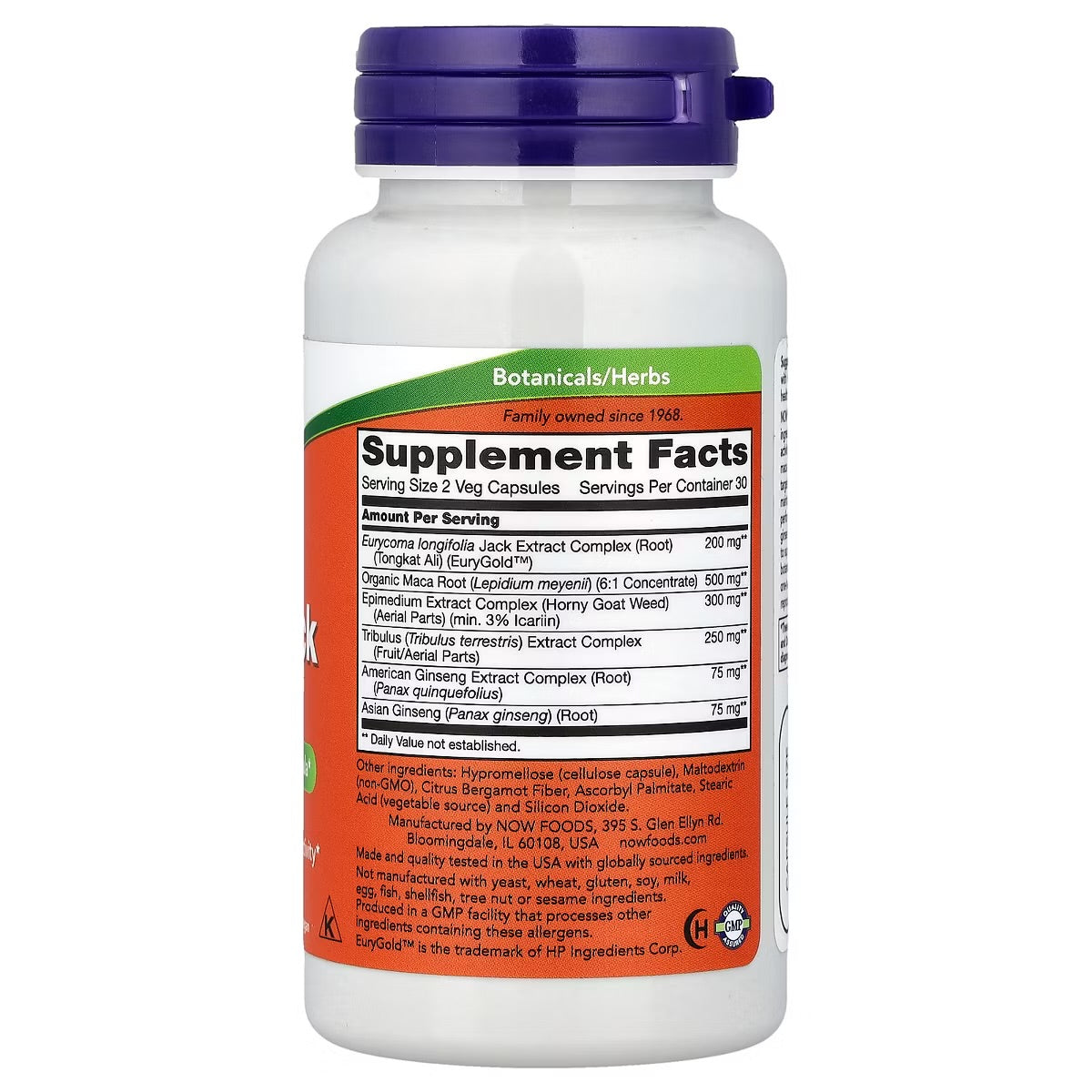 NOW TestoJack™ 200 | with Tongkat Ali, Maca Root, Horny Goat Weed, Tribulus, American & Panax Ginseng Roots | Increases Libido & Supports Healthy Testosterone Levels | 60 Capsules; Exp 01/2029