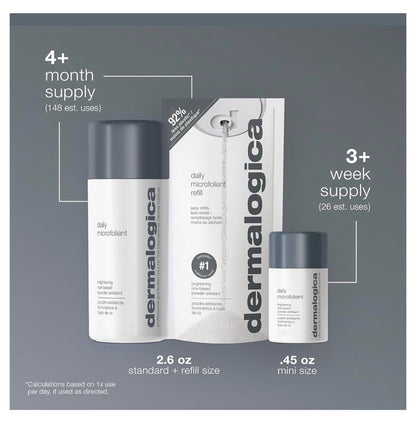Dermalogica Daily Microfoliant | Face Exfoliator Scrub Powder with Salicylic Acid and Papaya Enzyme | Achieve Brighter, Smoother Skin Daily | 0.45oz (❗️Mini Size)