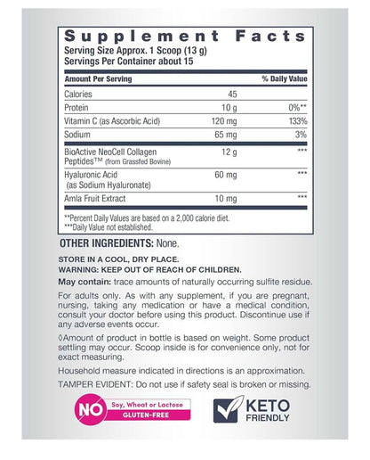 NeoCell Advanced Collagen Peptides Powder | Plus Hyaluronic Acid & Vitamin C | Hair, Skin, & Nails | 𝐅𝐨𝐫𝐦𝐞𝐫𝐥𝐲 𝐍𝐞𝐨𝐜𝐞𝐥𝐥 𝐒𝐮𝐩𝐞𝐫 𝐂𝐨𝐥𝐥𝐚𝐠𝐞𝐧 𝐏𝐥𝐮𝐬 | Unflavored~195g/6.9oz; Exp 04/2027