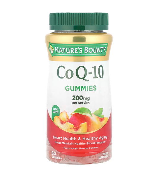 Nature’s Bounty CoQ-10 Gummy 200mg | 100mg per Gummy | Helps Maintain Healthy Blood Pressure | CoQ10 Supports Heart Health & Healthy Aging | Peach Mango Flavor; 60 Gummies; Exp 02/2027