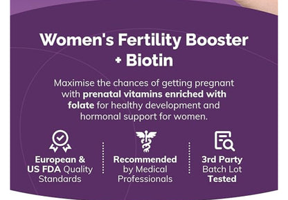 CONCEIVE PLUS Women's Fertility Support | Conception Prenatal Supplements for Her | Aids Hormonal Balance & Regular Cycles | With 23 Fertility Boosting Ingredients | 60 Capsules; Exp 08/2028 *New look