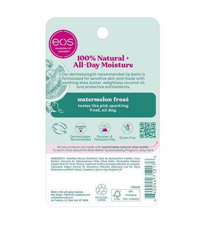 eos 100% Natural Lip Balm - Watermelon Frosé Flavor | All-Day Moisture Lip Care | 2 x 0.14oz 2 Pack