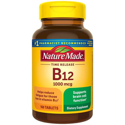 Nature Made Time Release Vitamin B12 1000 mcg | 160 Day Supply | For Energy Metabolism Support | Supports a Healthy Mood | 160 Tablets, 05/2026