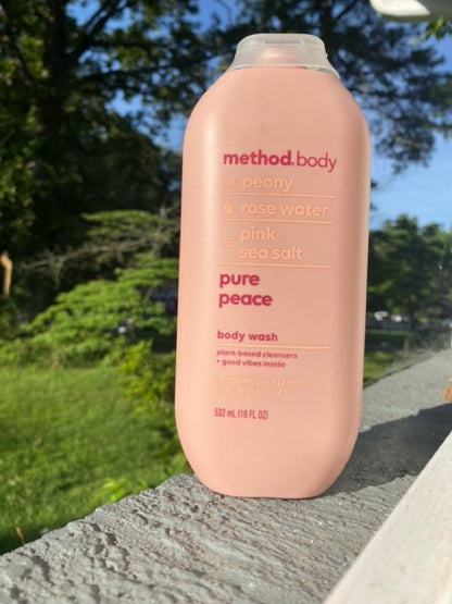 Method Pure Peace Body Wash | Peony, Rose Water & Pink Sea Salt | 18oz/532ml