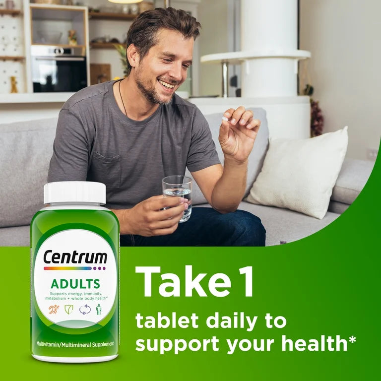 Centrum Adults Multivitamin For Men & Women | Also Helps to Fill Nutrient Gaps for GLP-1 Users | 200 Tablets; Exp 09/2027
