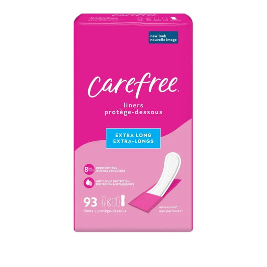 Carefree Acti-Fresh Body Shape Pantiliners | Extra Long | Multi-fluid Protection | Unscented ~ 93 liners