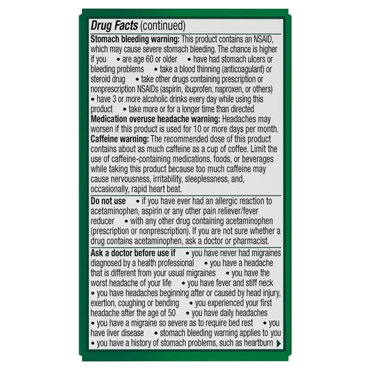 Excedrin Migraine Caplets for Migraine Headache Relief - 24 Caplets; Exp 09/2028 ❗️Rough Pack 👉🏽Check last picture