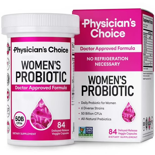 Physician's Choice Women's Probiotic  50 Billion CFU | With D-Mannose & Cranberry | Promotes Vaginal & Urinary Health | Supports Immune & Digestive System | Helps Maintain a Healthy pH Balance | 84 Capsules; Exp 10/2027