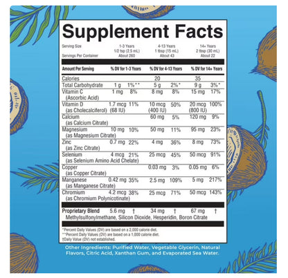 MaryRuth’s Organics Liquid Nighttime Multimineral | For the Whole Family (1 Year & Above) | Bedtime Routine with Magnesium Citrate, Calcium, Zinc, Vitamin D3, MSM, Chromium | Coconut Dream, 22oz/650ml; Exp 04/2027