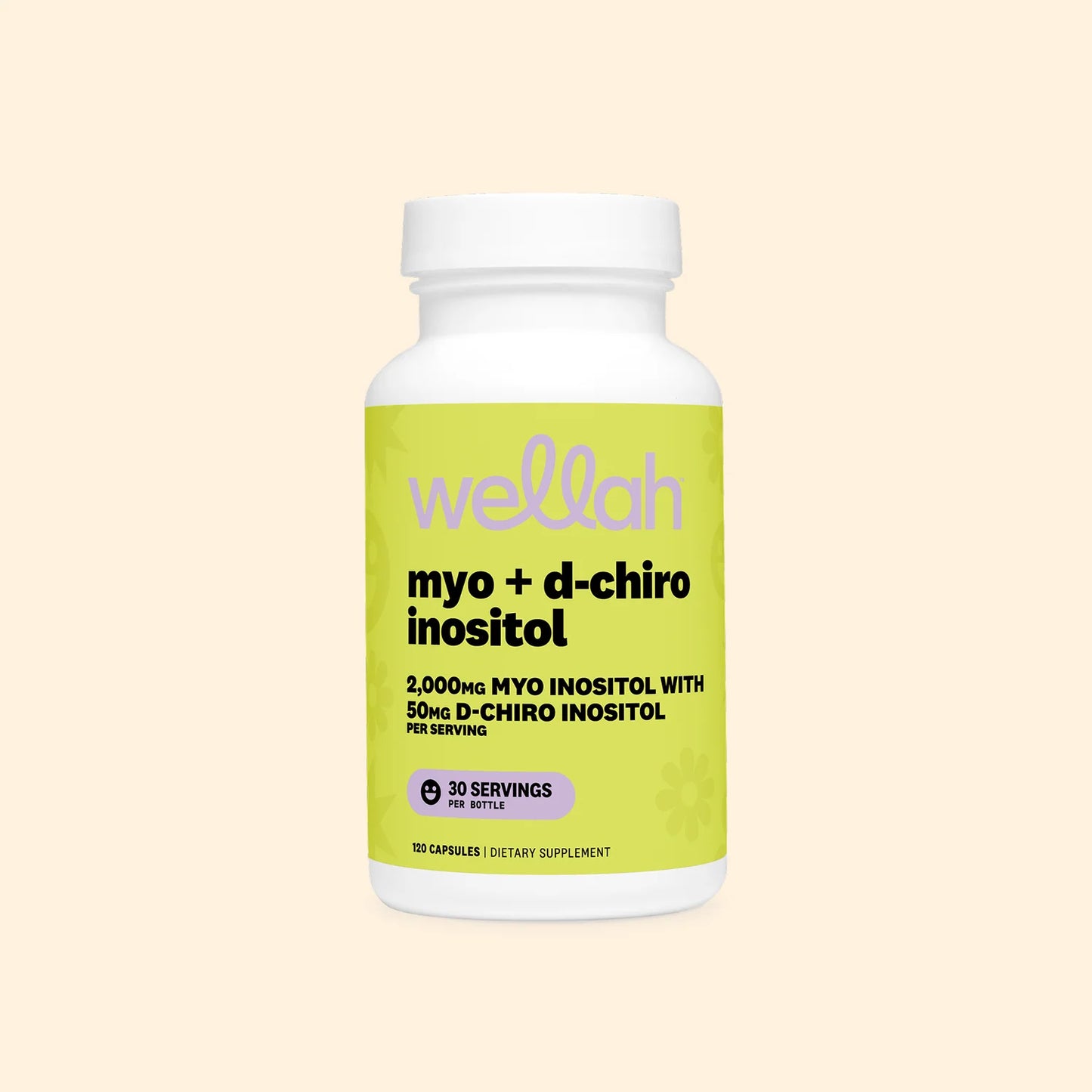 Wellah Myo & D-Chiro Inositol - 40:1 Ratio | Supports Hormone Balance and Healthy Ovulation | Promotes Healthy Menstrual Cycle and Ovarian Health | 120 Capsules; Exp 12/2028