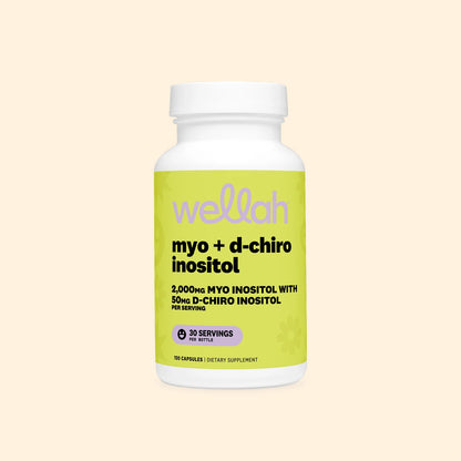Wellah Myo & D-Chiro Inositol - 40:1 Ratio | Supports Hormone Balance and Healthy Ovulation | Promotes Healthy Menstrual Cycle and Ovarian Health | 120 Capsules; Exp 12/2028