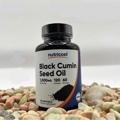 Nutricost Black Seed Oil 1000mg | Cumin Seed | Cold Pressed | Promotes Optimal Immune & Healthy Inflammatory Response | Source of Omega 3-6-9 | 60 Servings | 120 Softgels; Exp 11/2028