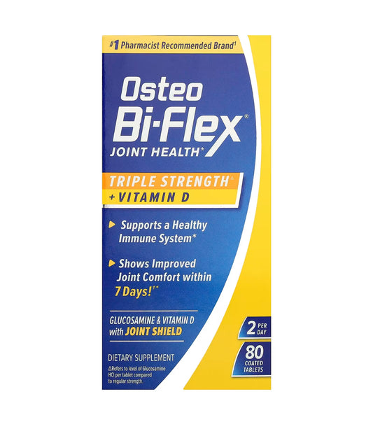 Osteo Bi-Flex Joint Health Supplement with Vitamin D and Glucosamine Chondroitin MSM | For Bone & Joint Health | 80 Coated Capsules; Exp 12/2025