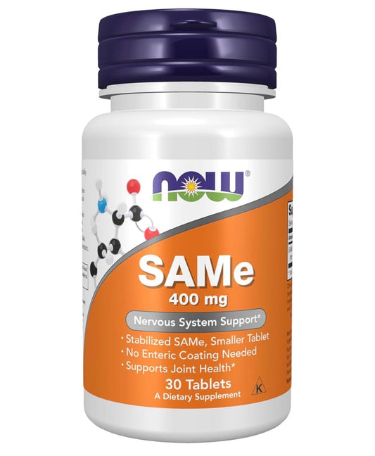 NOW SAMe 400mg ~ S-Adenosyl-L-Methionine | Nervous System Support | 30 Tablets; Exp 06/2028