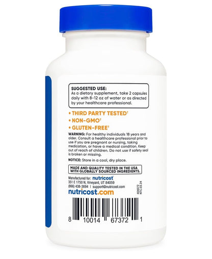 Nutricost Cissus Quadrangularis 1200mg | Supports Bone Strength & Healing | Eases Joint Pain & Stiffness | Helps Your Body Recover Faster After Workouts | Fights Inflammation from the Inside Out | 120 Capsules; Exp 07/2028