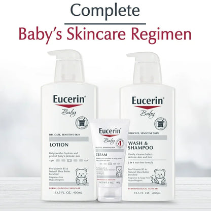 Eucerin Baby Lotion | Delicate, Sensitive Skin | Fragrance Free, 13.5fl.oz/400ml