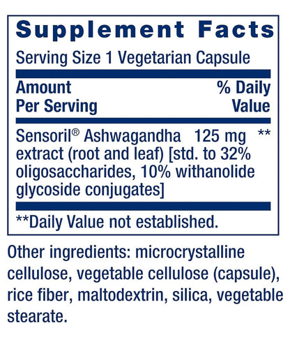 Life Extension Optimized Ashwagandha | Sensoril Ashwagandha Extract | Stress Management Support | Improves Focus, Memory & Mood | 60 Capsules; Exp 06/2027