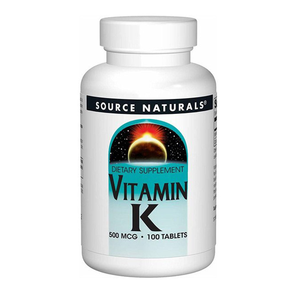 Source Naturals Vitamin K 500mcg | Phylloquinone | Supports Bone and Blood Health | 100 Tablets; Exp 10/2028