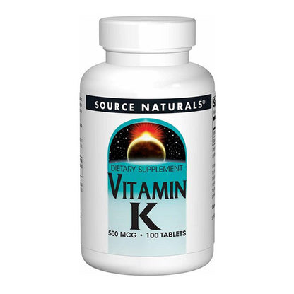 Source Naturals Vitamin K 500mcg | Phylloquinone | Supports Bone and Blood Health | 100 Tablets; Exp 10/2028