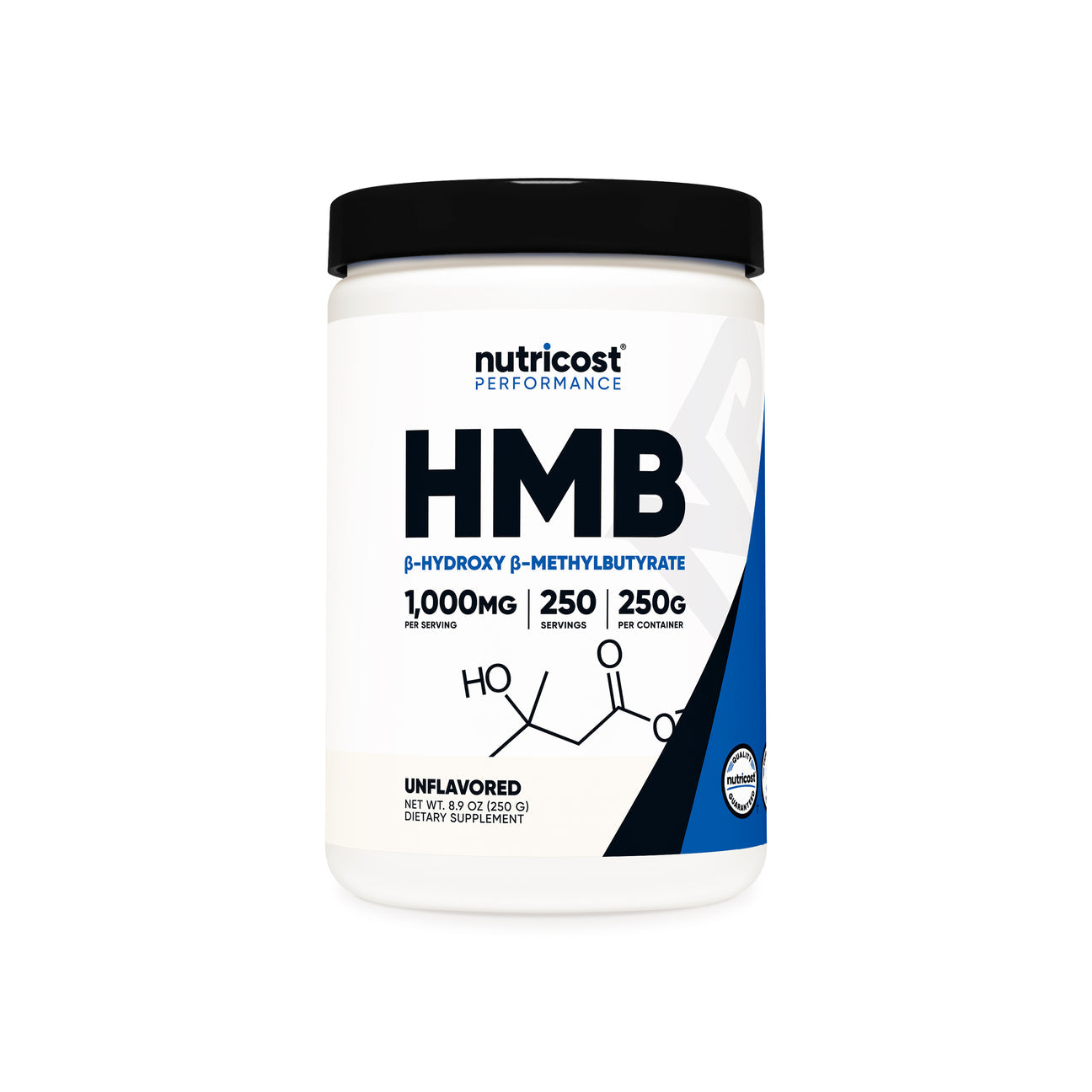 Nutricost HMB Powder 1g (1000 mg) | Hydroxy Beta-Methylbutyrate | 250 Servings | Increases Lean Muscle Mass | Enhances Musculoskeletal Strength | 250 g/8.9 oz; Exp 06/2028