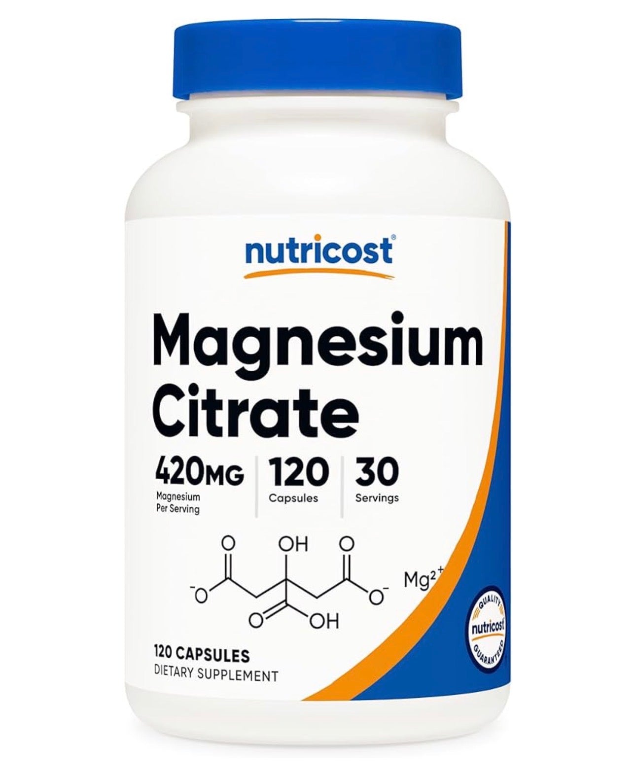 Nutricost Magnesium Citrate 420mg | Enhanced Absorption Magnesium | 105mg per Capsule | 120 Capsules; Exp 05/2028