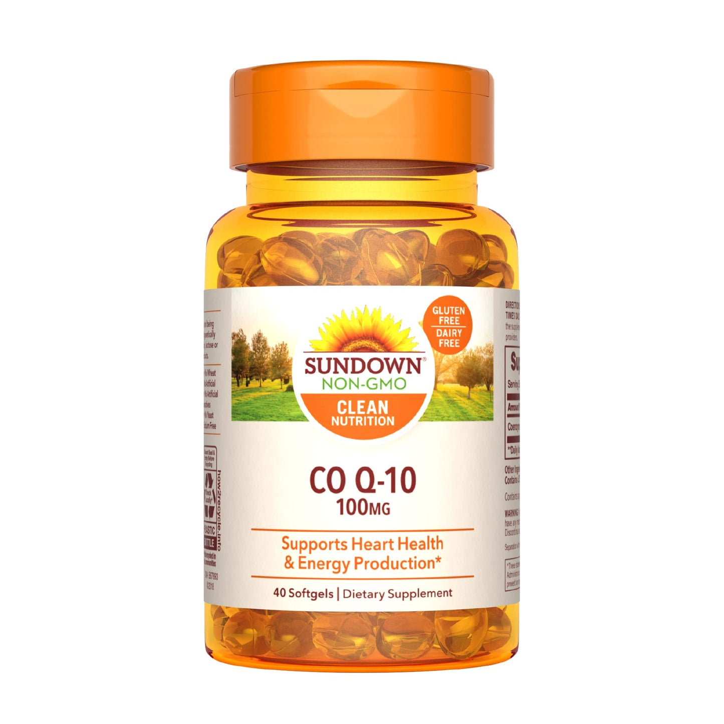 Sundown CoQ 10 100mg | Supports Heart Health and Cellular Energy Production | 40 Softgels, Exp 10/2026