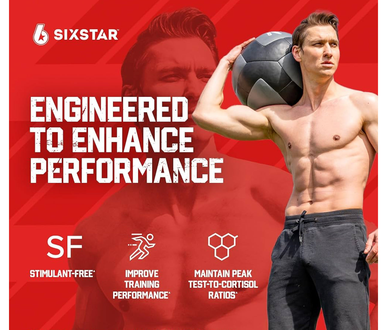 Six Star Nutrition Testosterone Booster for Men | With Rhodiola Extract & Boron Citrate | Male Workout Supplement for Muscle Growth, Stamina & Energy | 60 Caplets; Exp 06/2028