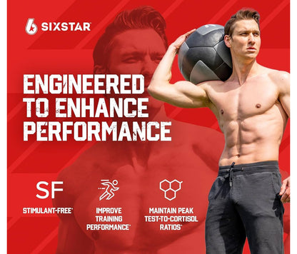 Six Star Nutrition Testosterone Booster for Men | With Rhodiola Extract & Boron Citrate | Male Workout Supplement for Muscle Growth, Stamina & Energy | 60 Caplets; Exp 06/2028