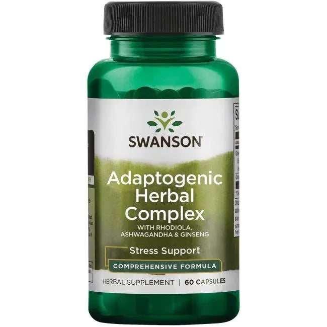 Swanson Adaptogenic Herbal Complex | with Rhodiola, Ashwagandha & Ginseng | Stress Support | Supports Energy & Overall
Immune Function | 60 Capsule; Exp 04/2028