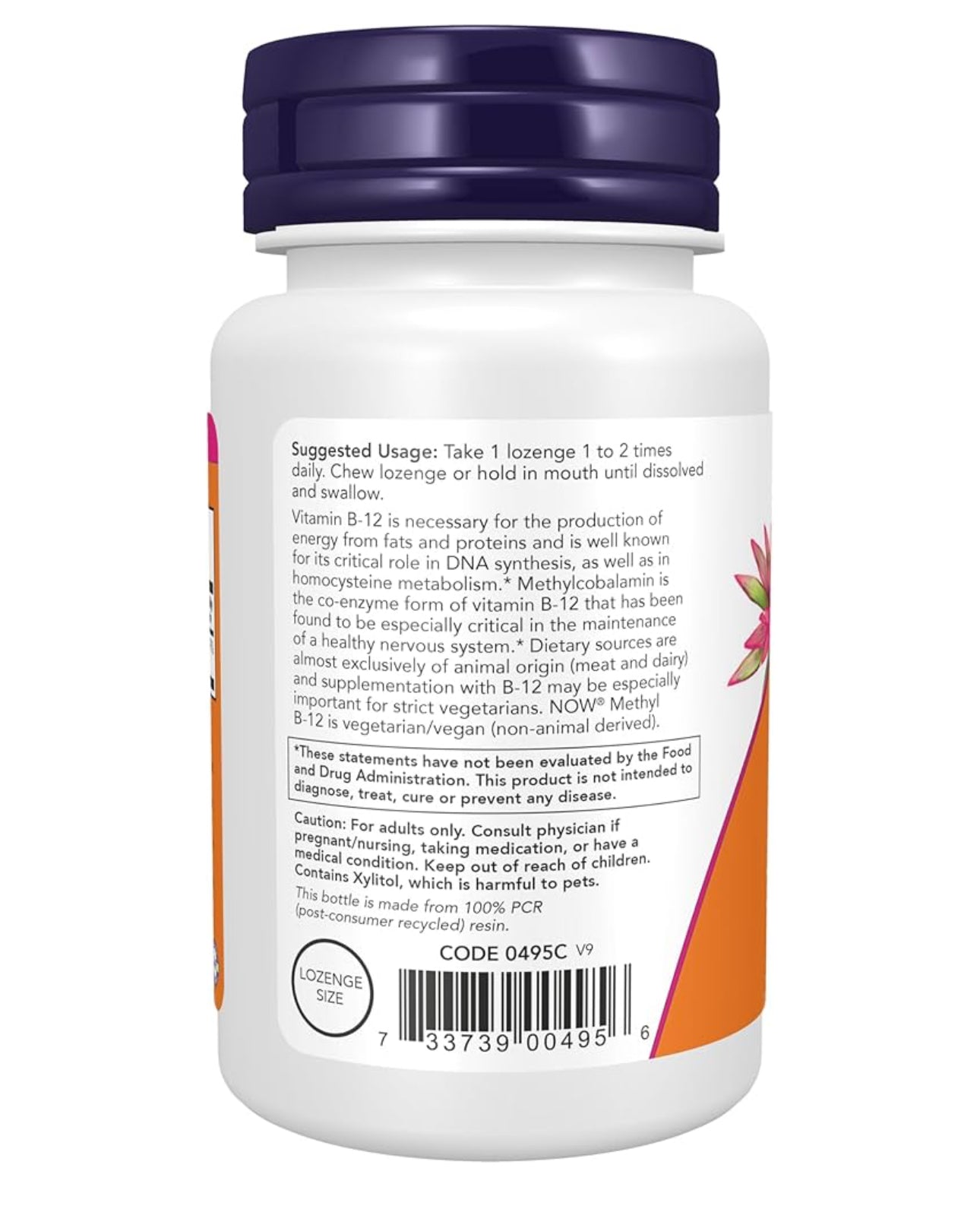 NOW Methyl B-12 1000 mcg | Methylcobalamin | Nervous System Health | 100 Lozenges; Exp 06/2028