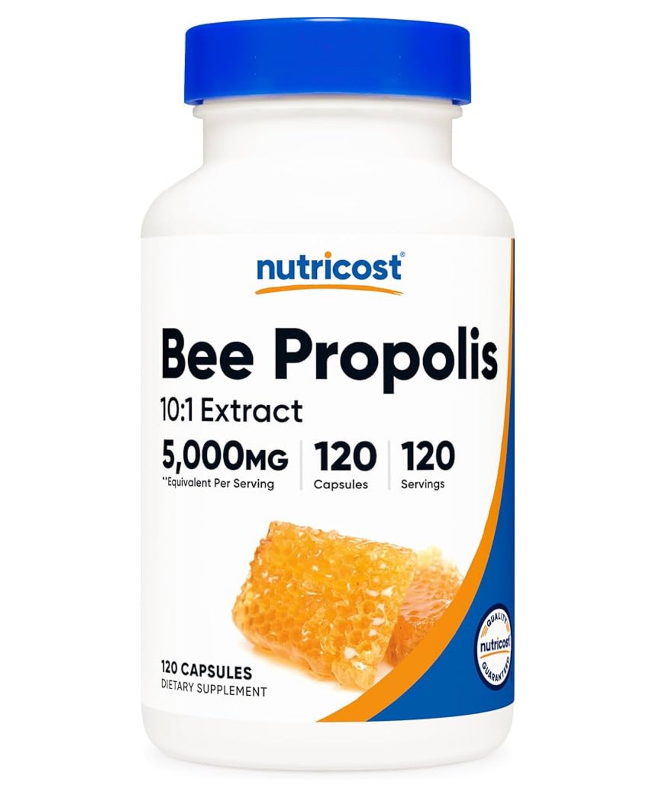 Nutricost Bee Propolis 10:1 Extract 5,000mg Equivalent | Helps Support The Body's Natural Defenses, Upper Respiratory Health & Microbial Balance | 120 Capsules; Exp 04/2028