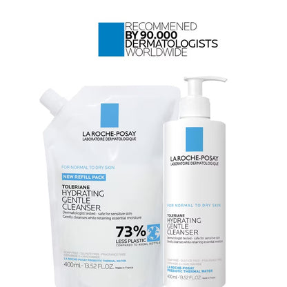 La Roche-Posay Toleriane Hydrating Gentle Facial Cleanser; 13.52fl.oz/400ml Refill Pack; Exp 01/2029