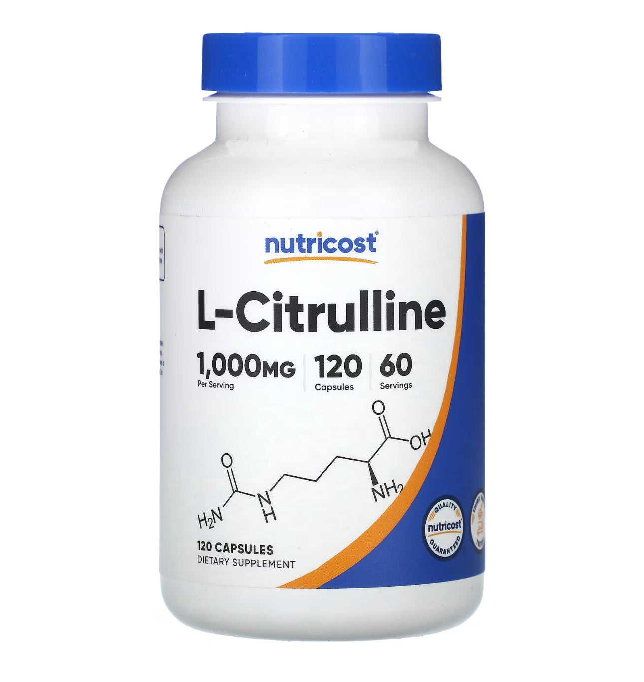 Nutricost L-Citrulline 1000 mg | 500 mg per Capsule | Supports Protein Metabolism & Healthy Immune System Function | 120 Capsules; Exp 05/2028