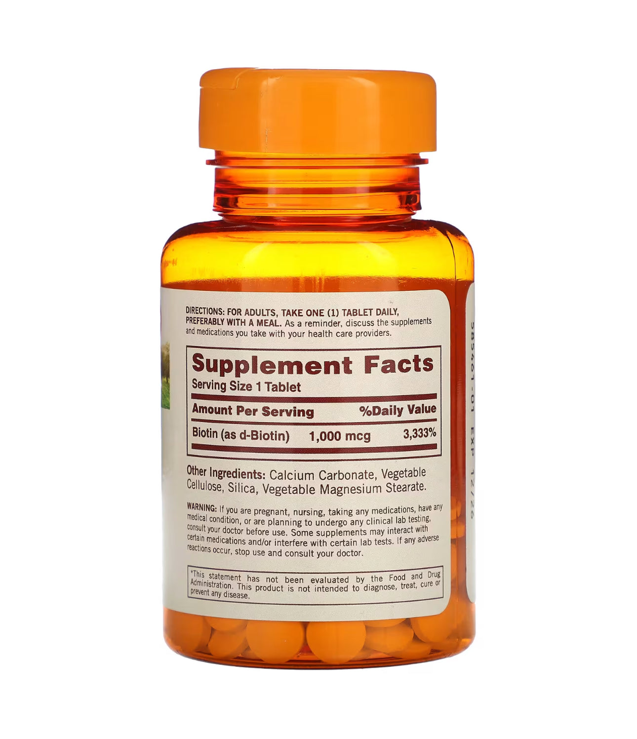 Sundown Biotin 1000mcg | Supports Healthy Hair, Skin and Nails | 120 Tablets, Exp 04/2027