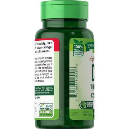 Nature's Truth Vitamin D3 1000 IU | 250 Softgels Exp 03/2027